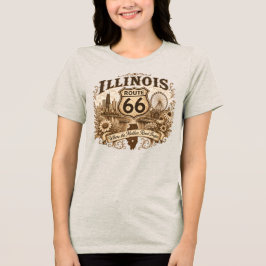 シカゴ スカイライン ナビー・ピア ルート66 セピア トライブレンドTシャツ