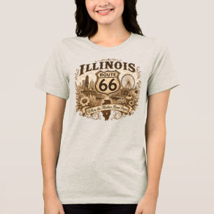 シカゴ スカイライン ナビー・ピア ルート66 セピア トライブレンドＴシャツ