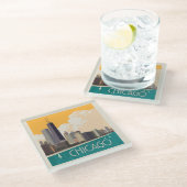 シカゴ |スカイラモダンイン ガラスコースター (アングル)