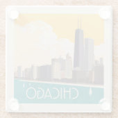 シカゴ |スカイラモダンイン ガラスコースター (裏面)