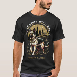 シカゴ ドイツ牧羊犬 アフリカ系アメリカ人の誇り アート Tシャツ