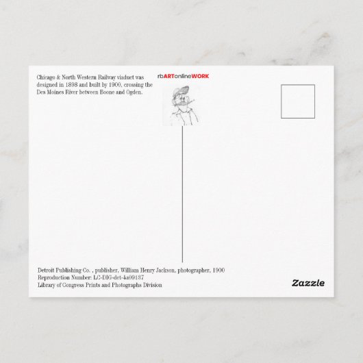 シカゴ&ノースウェスタン・レイルウェイバイアダクト ポストカード (裏面)