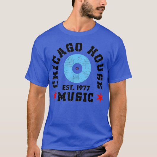 シカゴ・ハウスミュージック 1977 EDM DJ ビニール Tシャツ (正面)