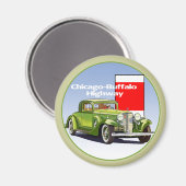 シカゴ – バッファローハイウェイ国道 マグネット (正面/裏面)