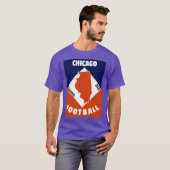 シカゴ フットボール レトロ ポスター Tシャツ (正面フル)
