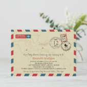 シカゴ/フランスエアメール | 赤ちゃんシャワー 招待状 (スタンド正面)