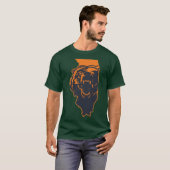 シカゴ・ベアーズ イリノイ州 NFL ステート アウトライン 1 Tシャツ (正面フル)