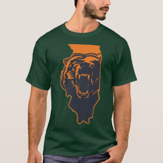 シカゴ・ベアーズ イリノイ州 NFL ステート アウトライン 1 Tシャツ