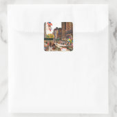 シカゴ・ミシガン通りby John Falter スクエアシール (バッグ)