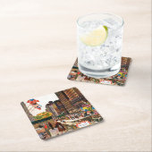 シカゴ・ミシガン通りby John Falter スクエアペーパーコースター (インサイチュ)