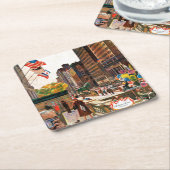 シカゴ・ミシガン通りby John Falter スクエアペーパーコースター (アングル)