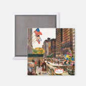 シカゴ・ミシガン通りby John Falter マグネット (正面/裏面)