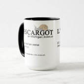 シカゴ・ミシガン通りL'ESCARGOT Restaurant マグカップ (正面左)