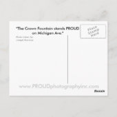 シカゴ・ミレニアム・パーク・ザ・クラウンファウンテン ポストカード (裏面)