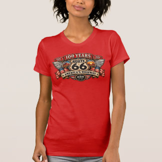 シカゴ ルート66 ウィンディシティ 100周年 女性用Tシャツ Tシャツ