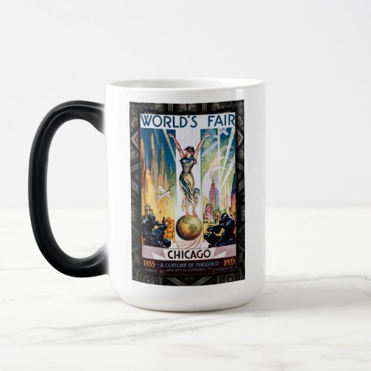 シカゴ・ワールド・フェア1933ヴィンテージ・ポスター モーフィングマグカップ (左)