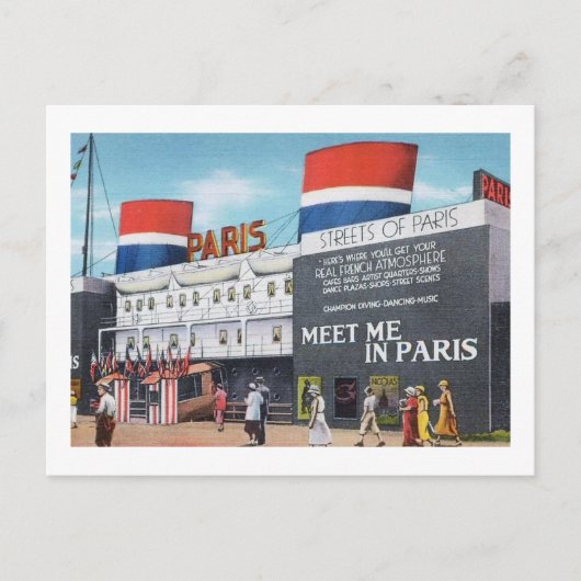 シカゴ・ワールド・フェア1933通り・オブ・パリヴィンテージ ポストカード (正面)