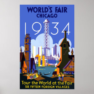 シカゴ・ワールド・フェア1934ヴィンテージ旅行ポスター ポスター