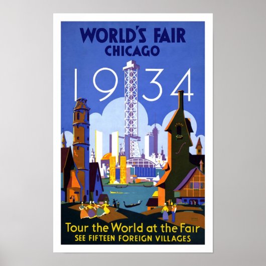 シカゴ・ワールド・フェア1934ヴィンテージ・ポスター ポスター (正面)