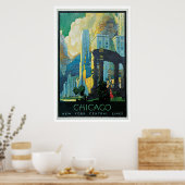 「シカゴ」ヴィンテージ旅行ポスター ポスター (キッチン)