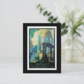 「シカゴ」ヴィンテージ旅行ポスター ポストカード (スタンド正面)
