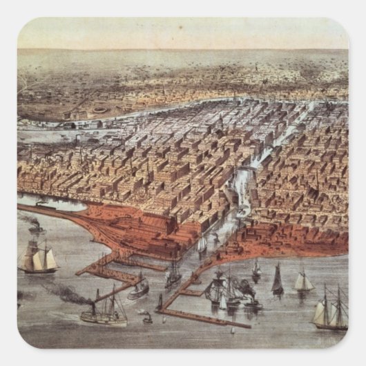 シカゴ、昔のまま、c.1880 スクエアシール (正面)