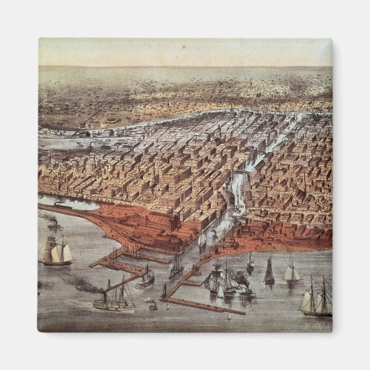 シカゴ、昔のまま、c.1880 マグネット (正面)
