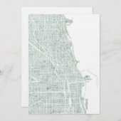 シカゴ 水彩画 地図 海ガラス 青 緑 (正面/裏面)