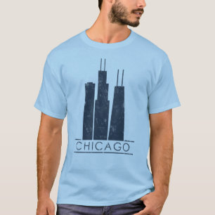 シカゴ-画像的な超高層ビル Tシャツ
