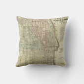 シカゴ(1857年)のヴィンテージの地図 クッション (裏面)