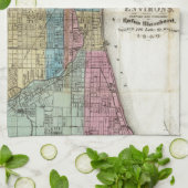 シカゴ(1869年)のヴィンテージの地図 キッチンタオル (折り畳み)