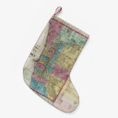 シカゴ(1869年)のヴィンテージの地図 スモールクリスマスストッキング (正面 (吊り時))