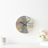 シカゴ(1869年)のヴィンテージの地図 ラウンド壁時計 (ホーム)