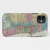 シカゴ(1869年)のヴィンテージの地図 Case-Mate iPhoneケース (裏面(横))