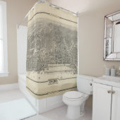 シカゴ(1916年)のヴィンテージの絵解き地図 シャワーカーテン (インサイチュ)