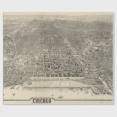 シカゴ(1916年)のヴィンテージの絵解き地図 ラッピングペーパー (フラット)