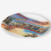 シカゴ#2イリノイILの古いヴィンテージ旅行記念品 ペーパープレート (アングル)