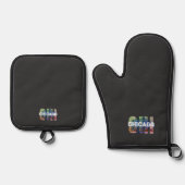 シカゴ CHI モダン 鍋つかみ&鍋敷きセット (正面)