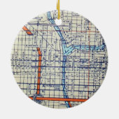 シカゴ、ILのヴィンテージの地図 セラミックオーナメント (裏面)
