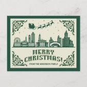 シカゴ、ILスカイラインクリスマスホリデーポストカード シーズンポストカード (正面)