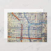 シカゴ， ILヴィンテージ地図 ポストカード (正面/裏面)