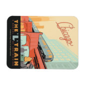 シカゴ， IL - 'L'トレイン マグネット (横)