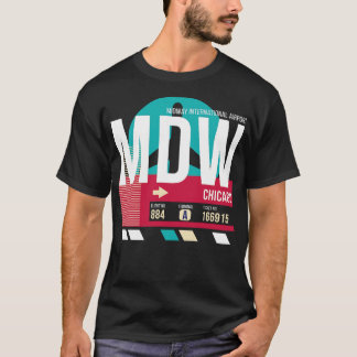 シカゴ MDW 空港コード スーツケースタグ E Tシャツ
