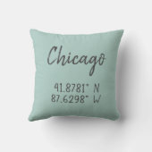 シカゴGPS座標経緯度 クッション (裏面)
