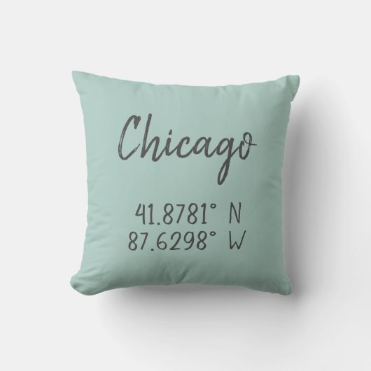シカゴGPS座標経緯度 クッション (正面)