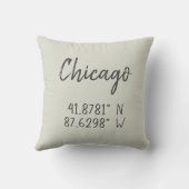 シカゴGPS座標経緯度 クッション (裏面)
