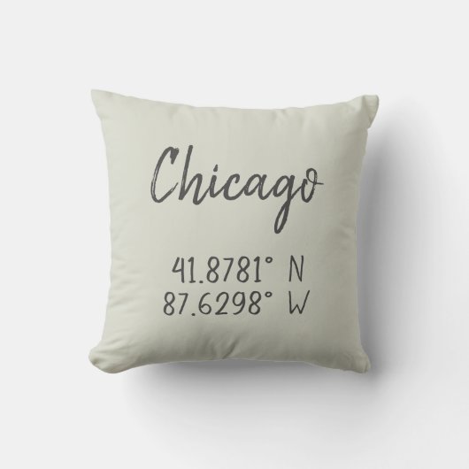 シカゴGPS座標経緯度 クッション (正面)