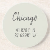 シカゴGPS座標経緯度 コースター (正面)