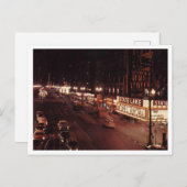 シカゴILナイトシーンオン州セントヴィンテージレトロ ポストカード (正面/裏面)