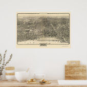 シカゴILパノラママップ – 1916 ポスター (キッチン)